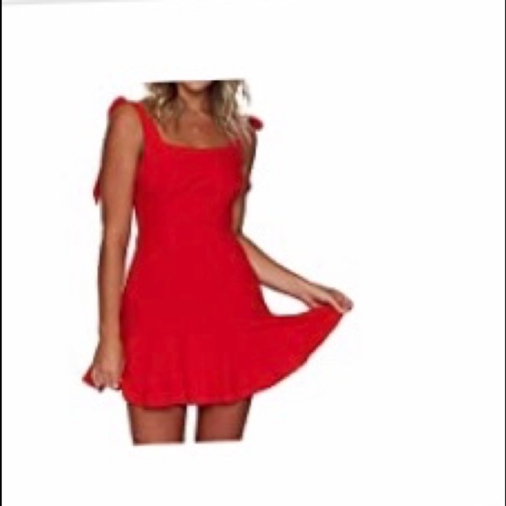 Red dress with tie straps